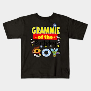 Grammie Of The Birthday Boy Toy Familly Matching Story Kids T-Shirt